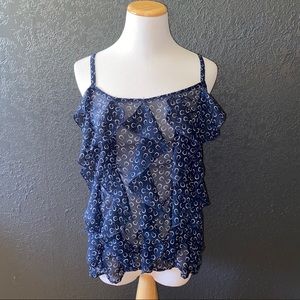 Flowy horseshoe blue tank